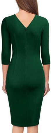 Rochie verde eleganta de vara,lungime peste genunchi, decolteu in V, fermoar ascuns pe spate, L [1]