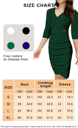 Rochie verde eleganta de vara,lungime peste genunchi, decolteu in V, fermoar ascuns pe spate, L [5]