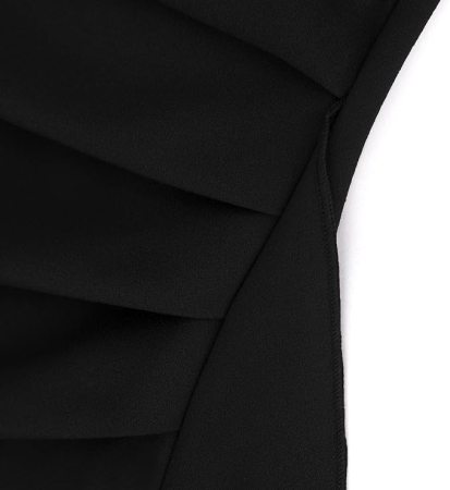 Rochie neagra Mini Bodycon Damă, Mâneci Bufante, XL [6]