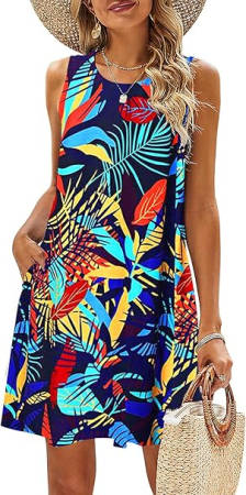 IMBRACAMINTE - Rochie lejera de vara pentru femei, usoara, fara maneci, pana la genunchi M