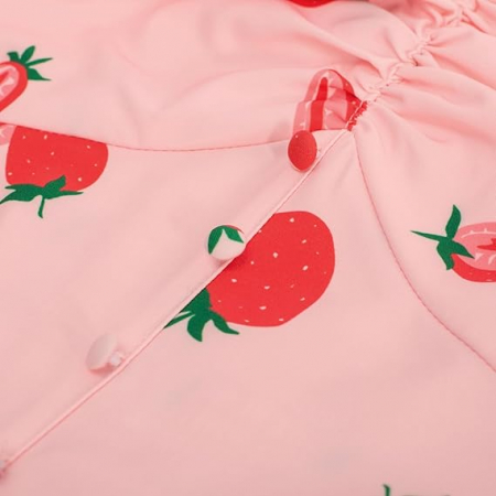 Rochie casual lunga peste genunchi, cu mâneci scurte, Roz M [3]