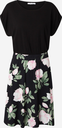 ROCHII - Rochie casual pentru femei, mâneci scurte, neagra cu flori M