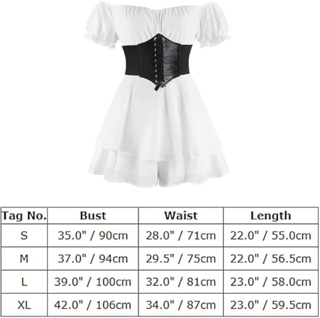 Rochie casual scurta, vaporoasa, de zi cu zi, fara umeri, alba S [3]