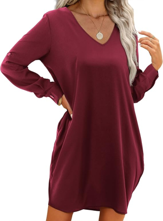 Rochie casual țesătură moale, respirabilă și confortabilă, VISINIE M [1]