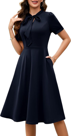 ROCHII - Rochie eleganta țesătură moale, respirabilă și confortabilă, Albastra S
