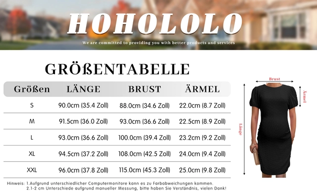 Rochie casual tricotata pentru femei insarcinate, deasupra la genunchi, mâneci scurte, negru, L [4]