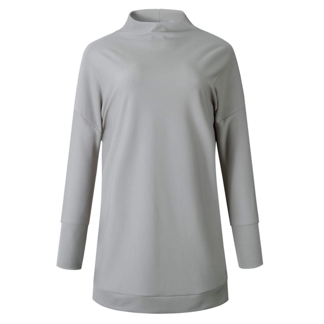 Rochie casual pentru femei deasupra la genunchi, mâneci lungi, gri S [2]