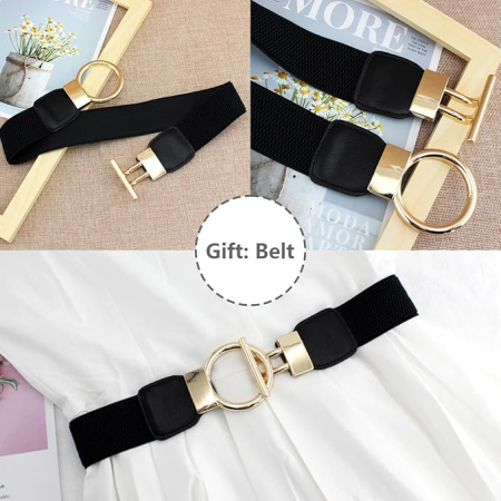 Rochie casual pentru femei, mâneci scurte, albastra cu curea M [3]