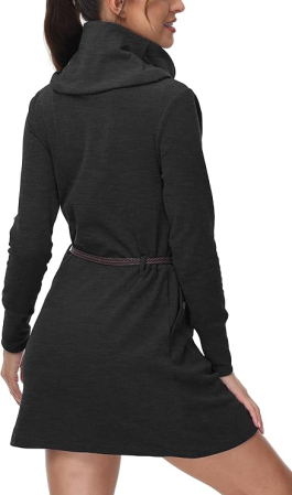 Rochie sport pentru femei deasupra la genunchi, mâneci lungi, gri inchis S [4]