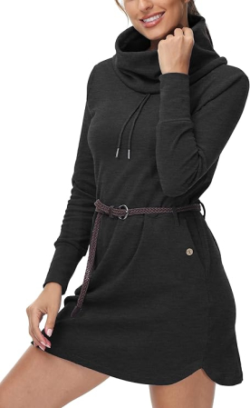 Rochie sport pentru femei deasupra la genunchi, mâneci lungi, gri inchis S [3]