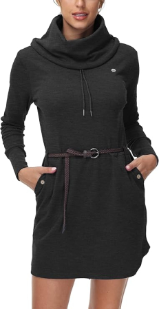 Rochie sport pentru femei deasupra la genunchi, mâneci lungi, gri inchis S [1]