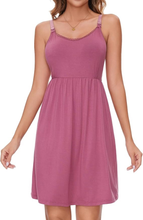 Lenjerie intima dama - Rochie de noapte lejera, pentru femei, Roz L