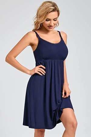 Rochie de noapte lejera, pentru femei, albastru L [3]