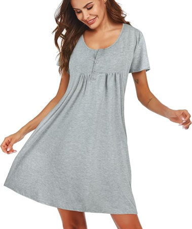 Rochie de noapte lejera, pentru femei, gri L [2]