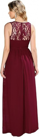 Rochie de seara lunga din sifon, fara maneci, Visinie marimea 40 [1]