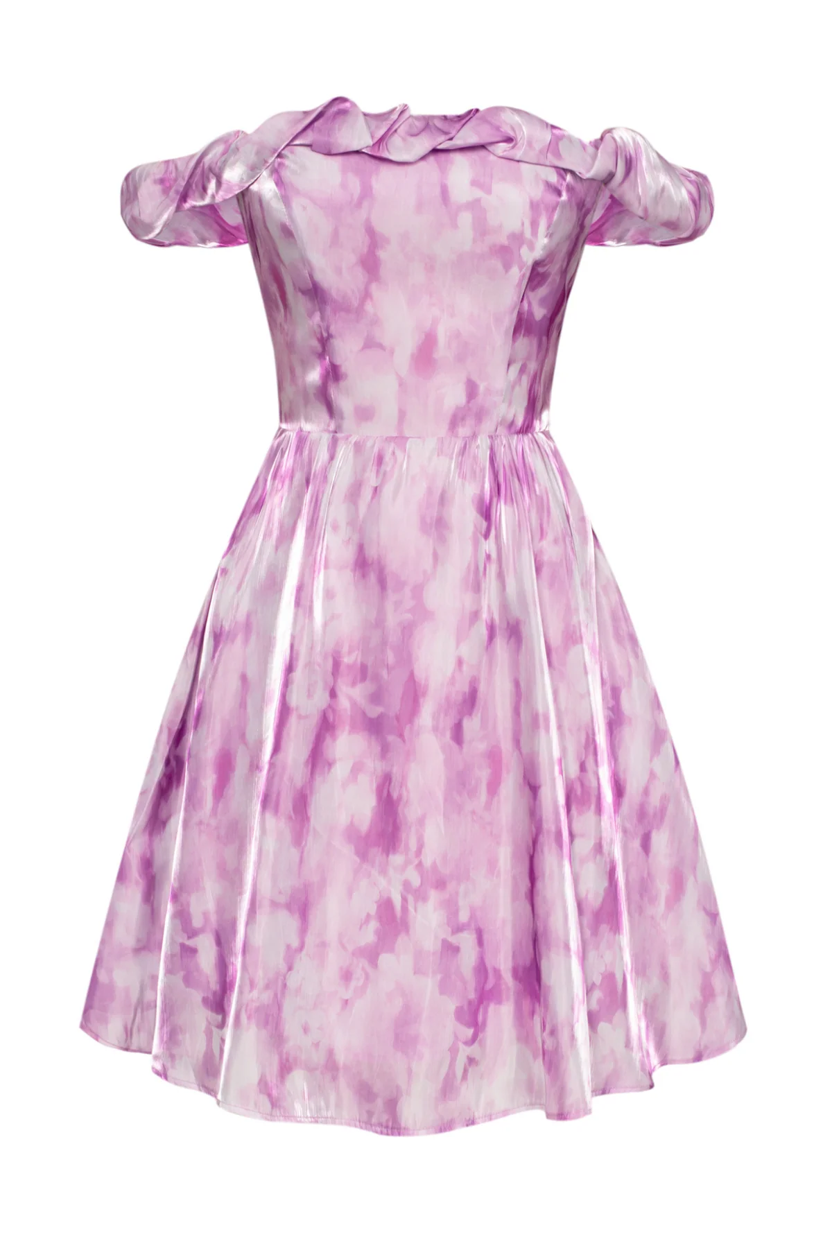 Rochie de vara peste genunchi  cu maneci lungi, mov M [1]