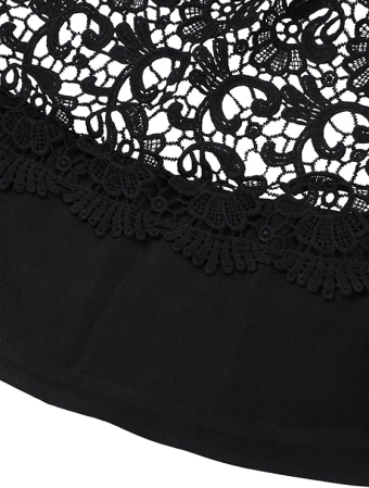 Rochie eleganta neagra de vara,lungime peste genunchi, decolteu in rotund, maneci 3/4, S [5]