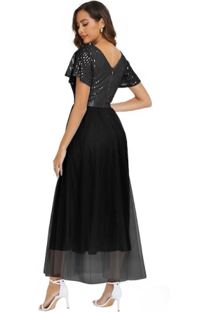 Rochie eleganta de vara,lungime peste genunchi, decolteu in V, fermoar ascuns pe spate, S visinie [4]