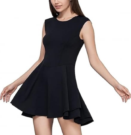 ROCHII - Rochie elastica sport, mulata, fara maneci, neagra XL