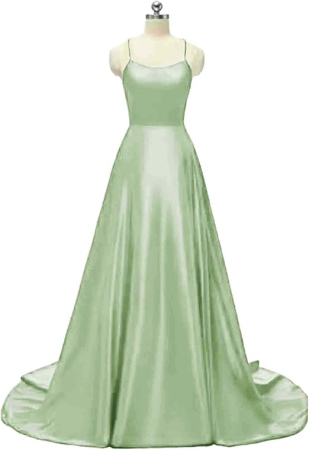 Rochie eleganta lunga din satin, fara maneci, talie supla, verde XS [2]