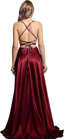 Rochie rosie eleganta lunga din satin, fara maneci, talie supla, marimea 44 [1]