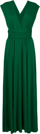 Rochie eleganta lunga, fara maneci, spate gol, talie inalta, Verde S [3]