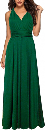 ROCHII - Rochie eleganta lunga, fara maneci, spate gol, talie inalta, Verde S