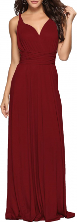 ROCHII - Rochie eleganta lunga, fara maneci, spate gol, talie inalta, rosie L