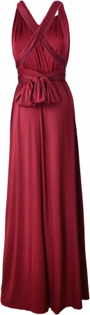 Rochie eleganta lunga, fara maneci, spate gol, talie inalta, rosie L [4]
