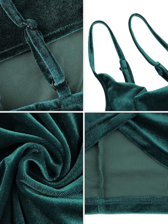 Rochie eleganta scurta, mulata pe corp, fără mâneci, verde, XL [5]