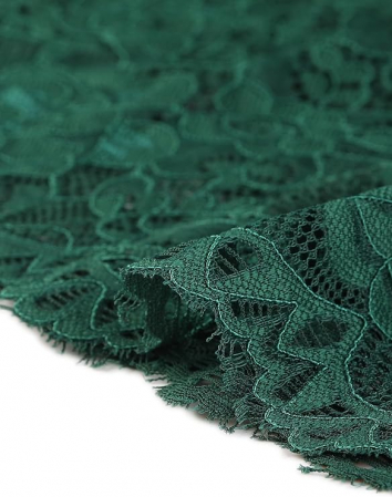 Rochie eleganta lunga peste genunchi, mulata pe corp, mâneci 3/4, Verde S [4]