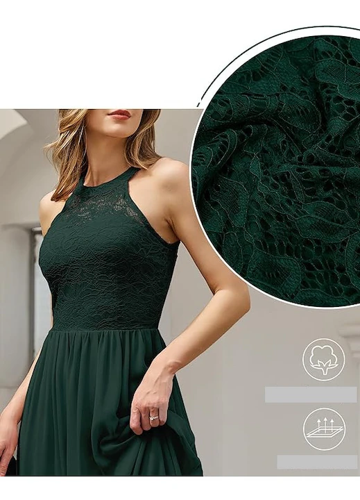 Rochie eleganta lunga, fara mâneci, dantela si sifon 2XL [2]
