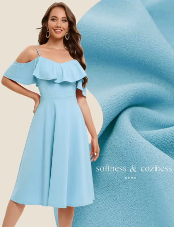 Rochie Albastru eleganta, lunga pana la genunchi, fara mâneci, Albastru 3XL [3]