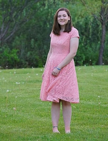 Rochie eleganta lunga pana la genunchi, mâneci scurte, Roz L [5]