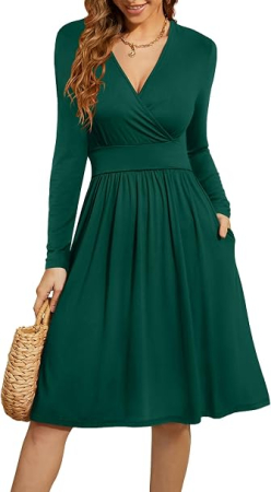 ROCHII - Rochie casual Damă A-Line, Decolteu V Petrecut, L