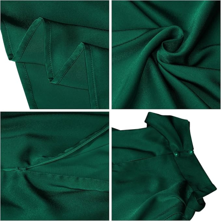 Rochie eleganta lunga peste genunchi, fara mâneci, Verde XL [5]