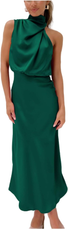 ROCHII - Rochie eleganta lunga peste genunchi, fara mâneci, Verde XL