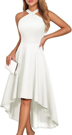 ROCHII - Rochie eleganta lunga peste genunchi, mulata, fara mâneci, Alba L