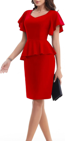 Rochie eleganta deasupra la genunchi, mulata pe corp, mâneci scurte M [2]