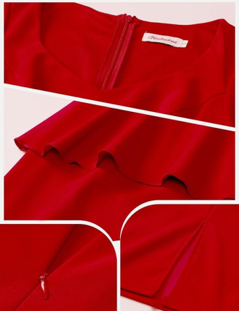 Rochie eleganta deasupra la genunchi, mulata pe corp, mâneci scurte M [5]