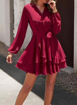 Rochie eleganta lunga deasupra la genunchi, cu mâneci lungi, Rosie S [5]
