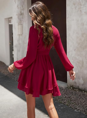 Rochie eleganta lunga deasupra la genunchi, cu mâneci lungi, Rosie S [1]