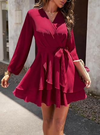 Rochie eleganta lunga deasupra la genunchi, cu mâneci lungi, Rosie S [2]