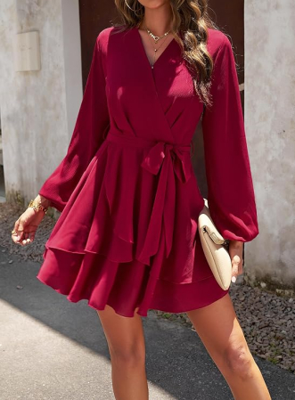Rochie eleganta lunga deasupra la genunchi, cu mâneci lungi, Rosie S [6]
