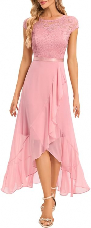 IMBRACAMINTE - Rochie eleganta lunga peste genunchi, mulata pe corp, fara mâneci Roz, 3XL