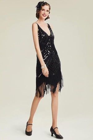 Rochie neagra eleganta, scurta, mulata pe corp, fara mâneci, M [3]