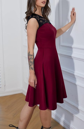 Rochie visinie eleganta, mulata pe corp, fara mâneci, S [3]