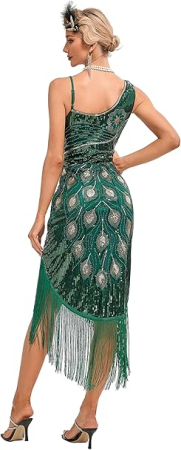 Rochie eleganta scurta, mulata pe corp, fara mâneci, Verde paun 3XL [4]
