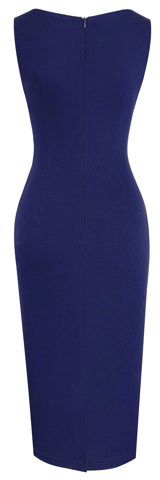 Rochie eleganta scurta, mulata pe corp, mâneci scurte, albastra 2XL [3]