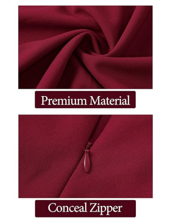 Rochie lunga, fara maneci, cu dantele visinie S [3]